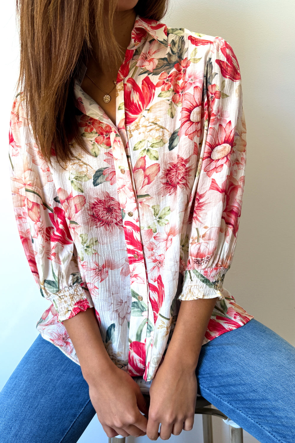 Soft Drapey Button Blouse