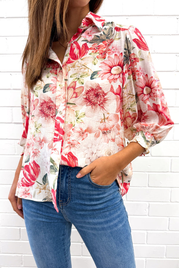 Soft Drapey Button Blouse